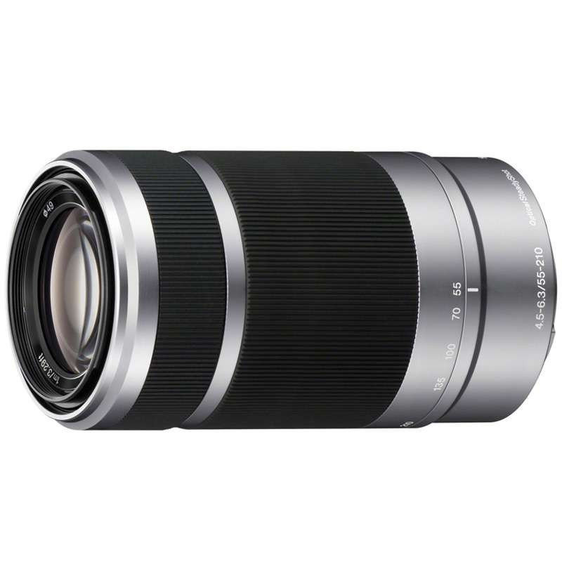 索尼(SONY)E 55-210mm F4.5-6.3 OSS APS-C画幅远摄变焦镜头 银色 (SEL55210/S)