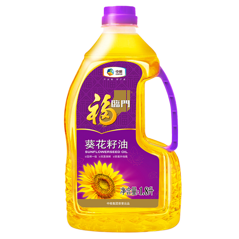 福临门 压榨一级葵花籽油 1.8L