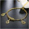 A056-A Women 18K yellow gold anklet jewelry 镀黄金色女脚链潮