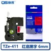 旗胜 色带 TZe-411 AZe-411 红底黑字 6mm 个