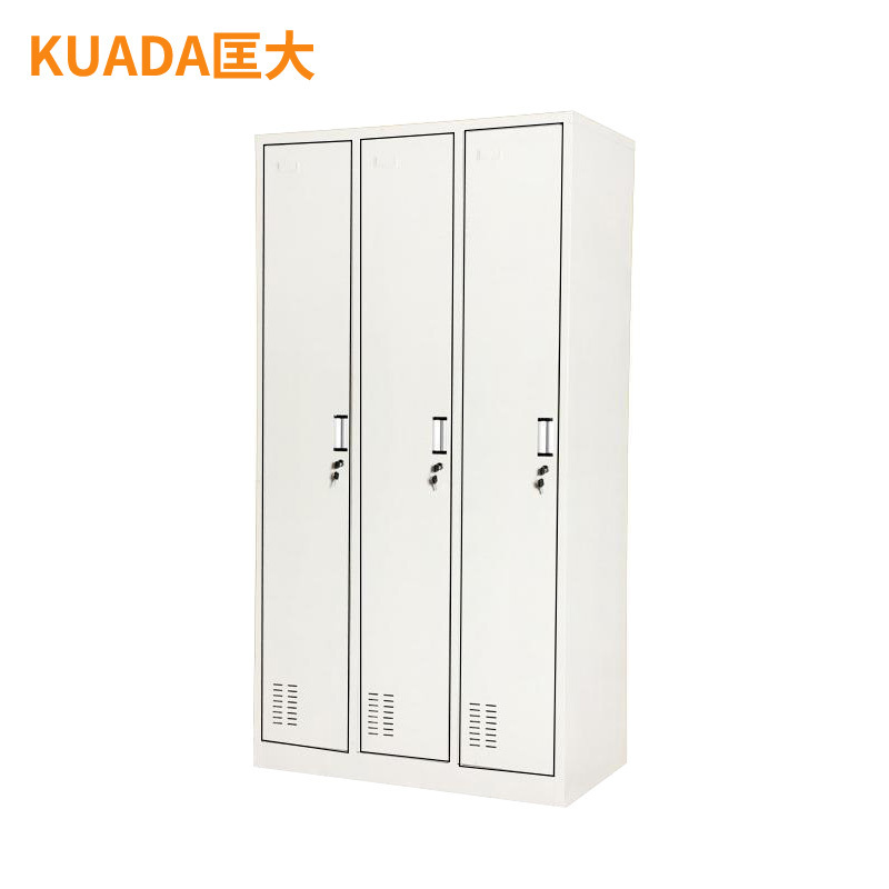 匡大 钢制铁皮储物柜换衣柜存包柜带锁3门更衣柜KDT331