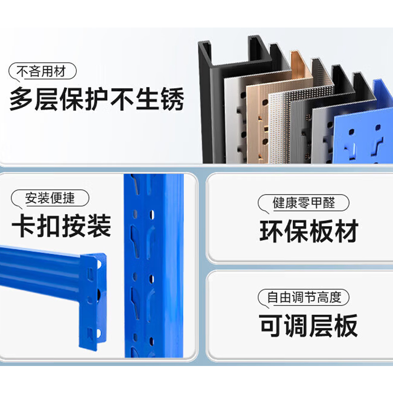 奈高(NAIGAO)货架仓储白色置物架轻型多层架子库房储物架快递架1500*500*2000(承重240KG)