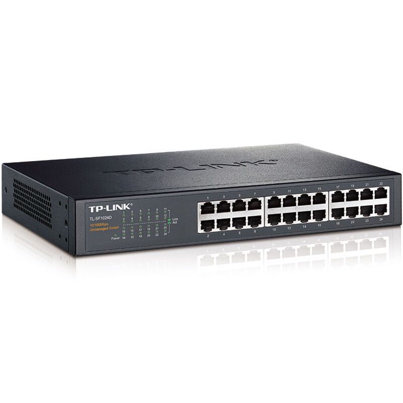 TP－LINK TL-SF1024D 桌面百兆交换机 24口 黑色 单位:台(JL)