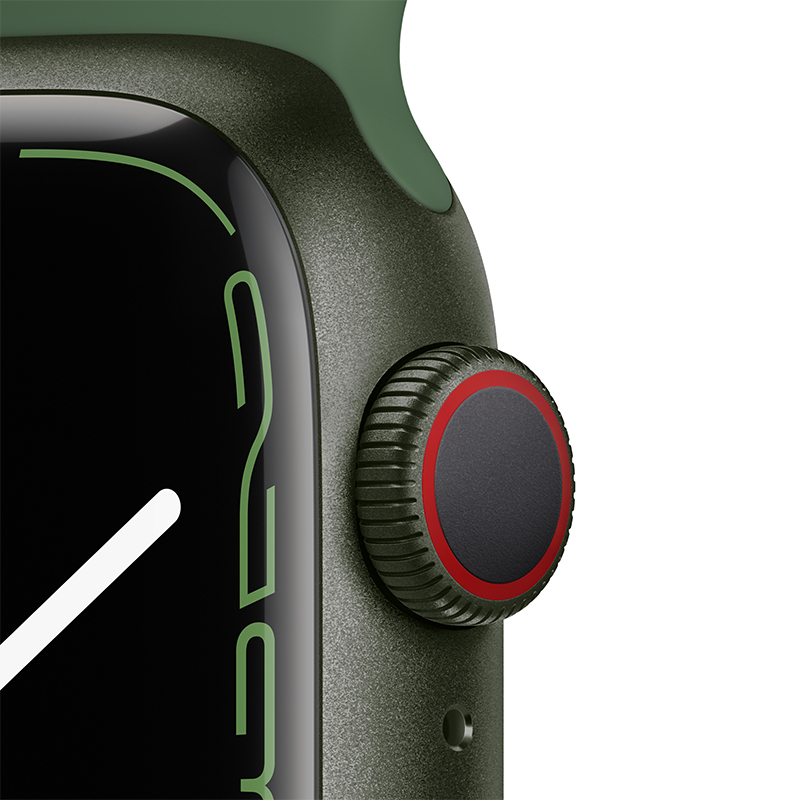 Apple Watch Series 7 蜂窝版 41mm 绿色铝金属表壳 苜蓿草色运动型表带