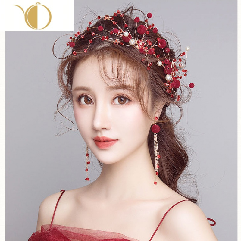 chunmi化妆师推荐新娘敬酒服头饰森系仙美结婚礼服头花中式婚纱饰品
