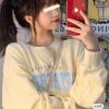 日系奶黄色慵懒风卫衣女百搭ins韩版2021秋冬新款宽松长袖上衣潮