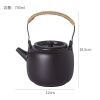 整套紫砂功夫茶具 陶瓷家用客厅现代提梁壶 大号茶壶茶杯茶盘套装 原矿提梁壶 黑