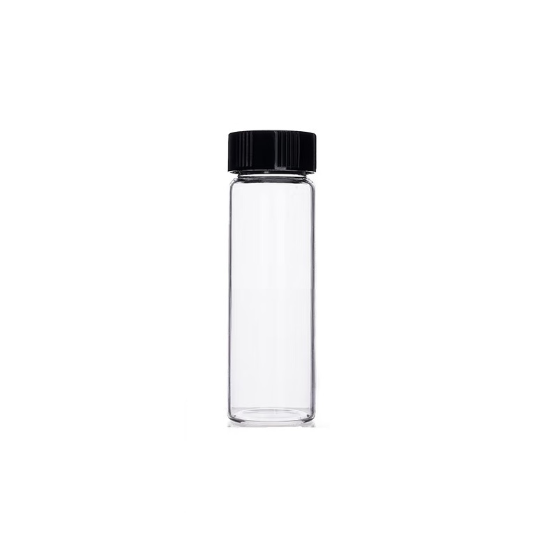 SYNTHWARE V315016螺纹口透明样品瓶20mL(27.5*57mm实心黑盖本色PTFE/本色硅胶)100/套