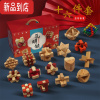 真智力孔明锁鲁班锁全套智力解环套装小学生儿童九连环木制益智玩具积木 孔明锁16件套
