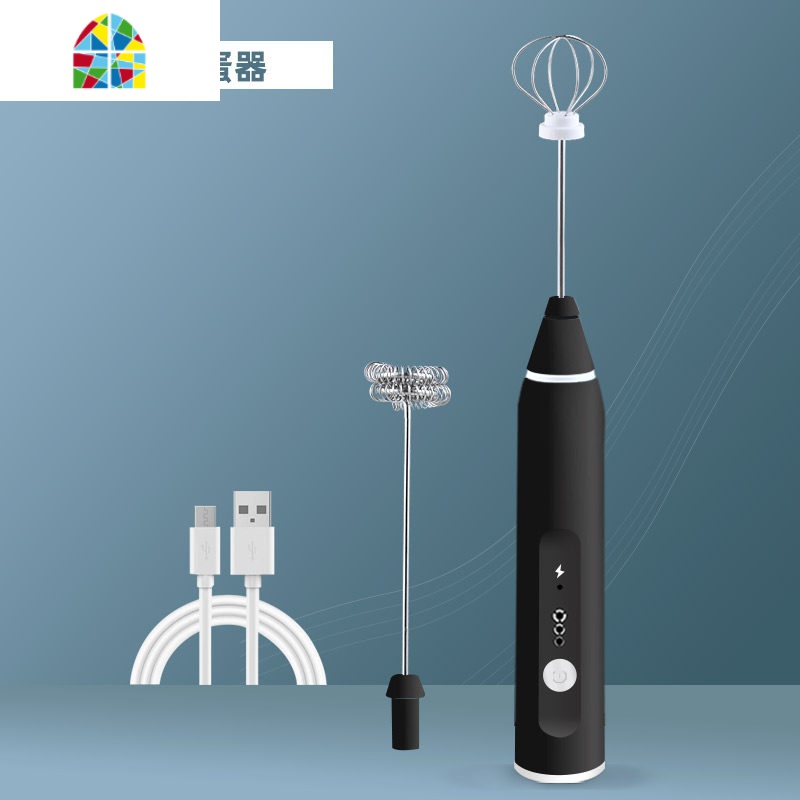 封后电动打蛋器搅拌棒家用小型手持式打蛋机自动奶油打发器烘焙工具 USB电动打蛋器+全304不锈钢面粉筛60目+大刮刀+油