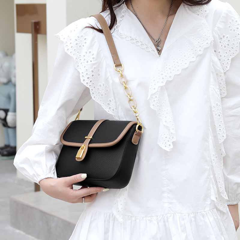 潮流单肩腋下小包包女新款质感软面小众撞色女士斜挎包女包