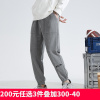 [1折价36.9元叠加优惠券]唐狮春装新款运动裤男宽松束脚卫裤灰黑色休闲裤直筒长裤子