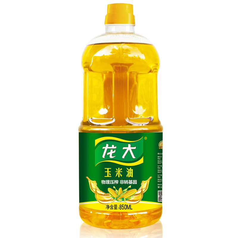 龙大 食用油 0.85L装玉米油 非转基因玉米胚芽油 850mL/桶12桶/箱 压榨一级玉米胚芽油 富含维生素E