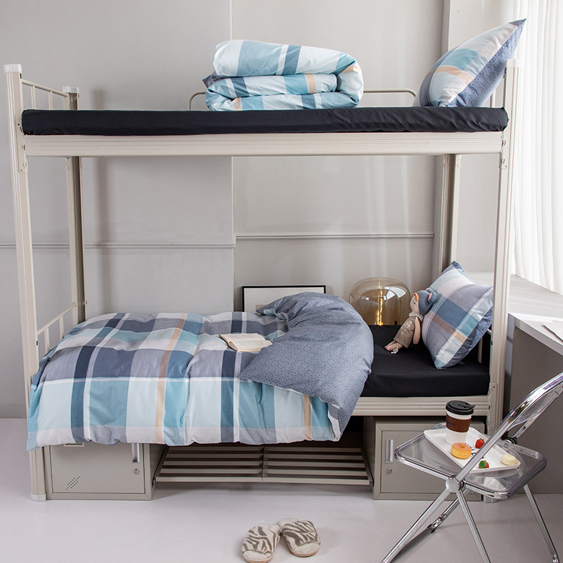 無印良品 全棉三件套--艾维尔MUJI-TJ22-93 150*200cm 灰格 1.5*2.0m