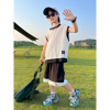 男童夏装套装2025新款男孩儿童背心夏季速干短袖中大童洋气薄款潮