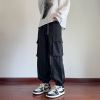 春秋季新款潮流休闲阔腿伞兵工装裤美式潮牌时尚运动男士长裤百搭