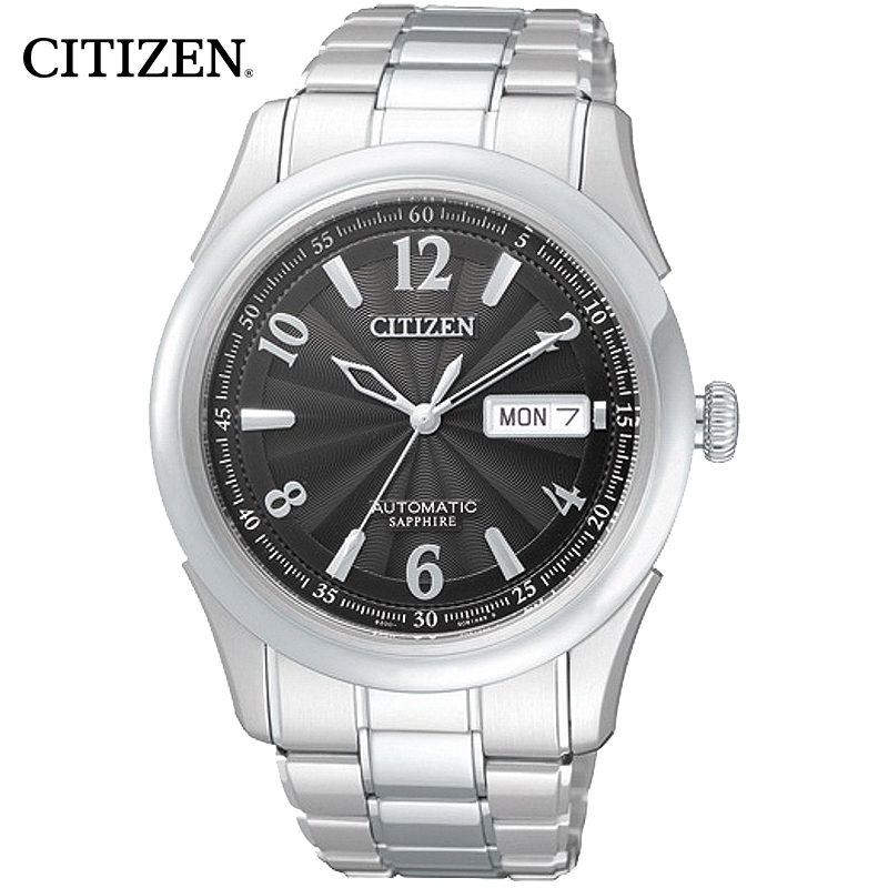 西铁城(CITIZEN)手表男日本自动机械不锈钢表带星期日历显示商务休闲时尚防水男表 NH8310-53EB