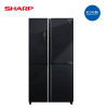 夏普(sharp)SJ-GX75F-BK 十字门冰箱大容量525升PCI净离子群净味保鲜玻璃一级能效冰箱天际黑