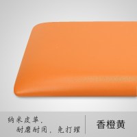 森美人定做皮革床头软包靠背粘墙自粘卡座坐垫定制拉点高密度海绵垫 香橙黄咨询客服定做0.1㎡深拉点【密度板8cm厚】