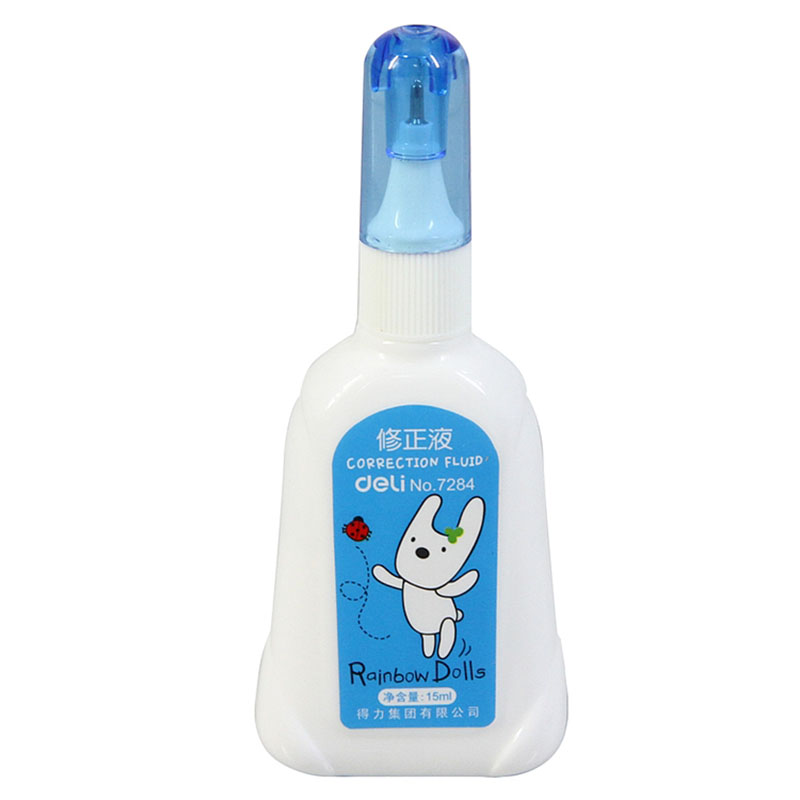 [精选]得力 7284 修正液修正用品 15ML (12只/盒) 混色 (1盒价格)[XC]