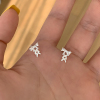 纯银甜美蝴蝶结耳钉女小众设计感养耳洞睡觉免摘独特精致耳饰