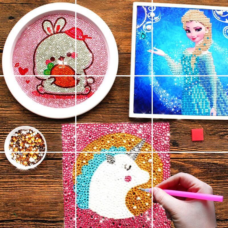 小班材料包儿童工的幼儿园制作钻石全套工具做手儿童贴画 深紫色鼠