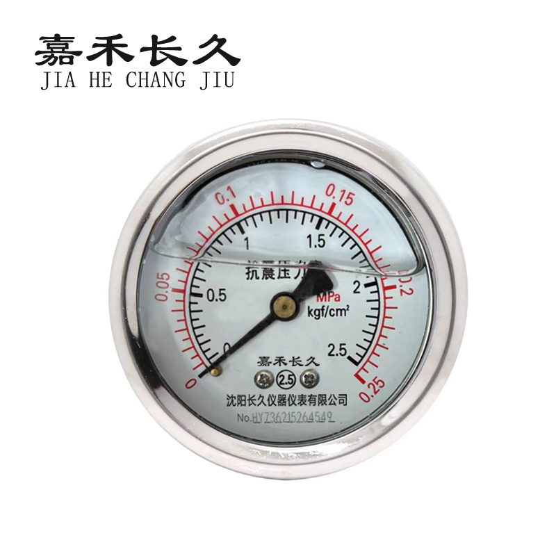 嘉禾长久 耐震压力表轴向检测定制型 YTN60Z 块 0-0.25Mpa