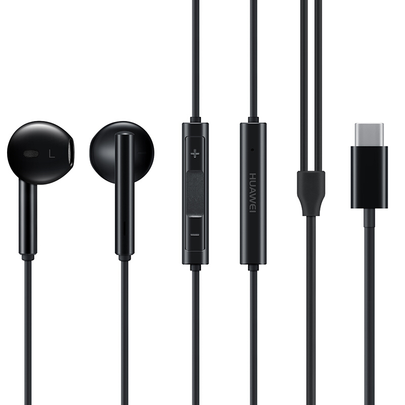 华为/HUAWEI 经典耳机原装Type-C接头耳机CM33 黑色 官方正品 适用华为Mate10、P20等高清大图