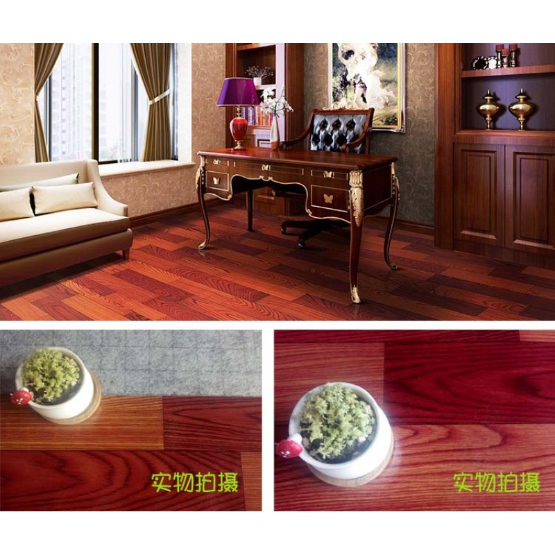 PVC环保塑胶地板革加厚防水耐磨型地板毯地板纸商用工程革包邮 酒红色酒红木纹系列 默认尺寸