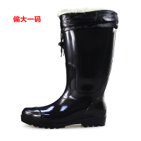 双星高筒雨鞋男士春秋高筒防水靴钓鱼靴冬季加棉套劳保胶鞋水鞋男厨师鞋1160 黑色加棉 40码