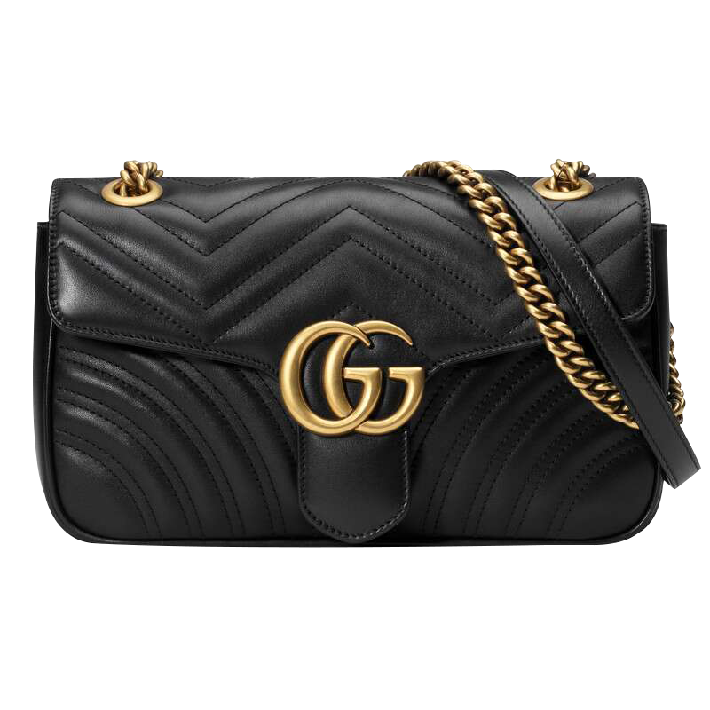 GUCCI 古驰女包 MARMONT系列牛皮双G绗缝女士单肩包443497系列26cm*15cm*7cm