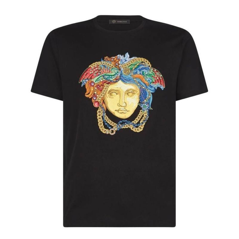 versace 范思哲 2020春夏新款男士刺绣美杜莎镶珠头像