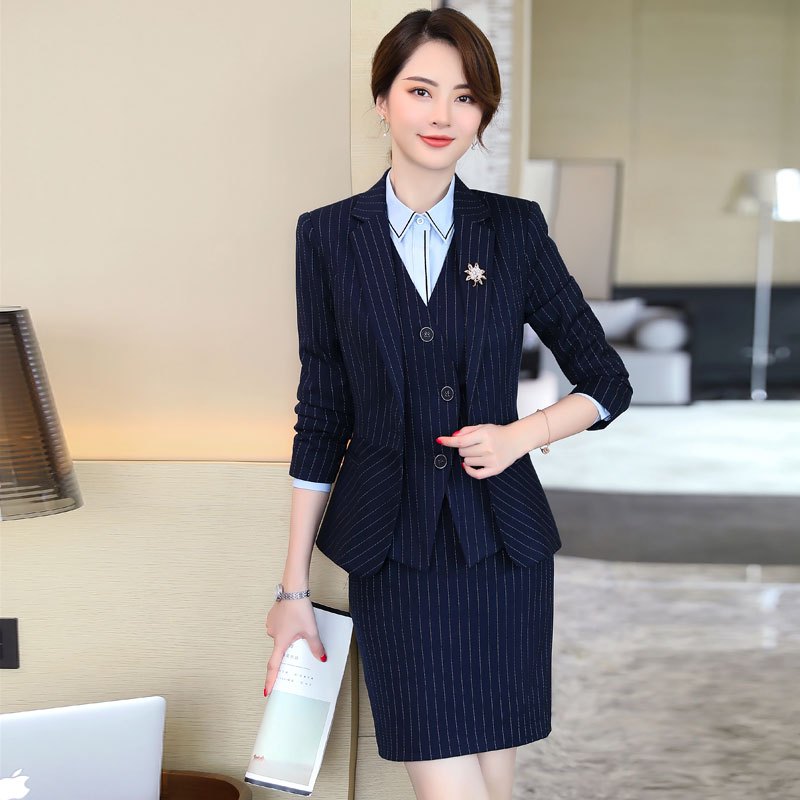 职业装西装套装女2019秋冬新款时尚两件套白领工作服面试工装正装视频