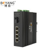 博扬 BY-H104A/B 串口工业级光纤收发器 百兆单模单纤1光4电+RS232 光电转换器 光纤交换机一对