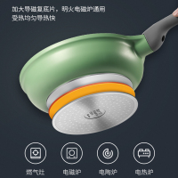 炊大皇平底锅煎锅不粘锅多功能牛排煎锅28cm电磁炉通用竹青石JG28ZQ