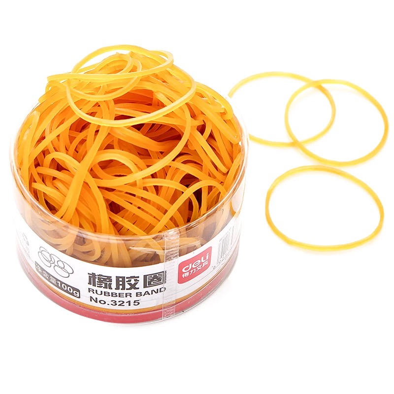 得力(deli) 3215 乳胶圈/橡皮筋/橡胶圈 反复拉伸不断（100g/筒）