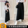 及踝半身长裙女夏学生裙2018显瘦A字裙港味包臀高腰半身裙