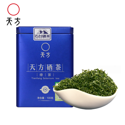 2025年新茶春茶安徽天方茶叶100g一级硒茶绿茶春茶 罐装条形茶 雨前浓香耐泡型春茶炒青绿茶 安徽茶石台硒茶