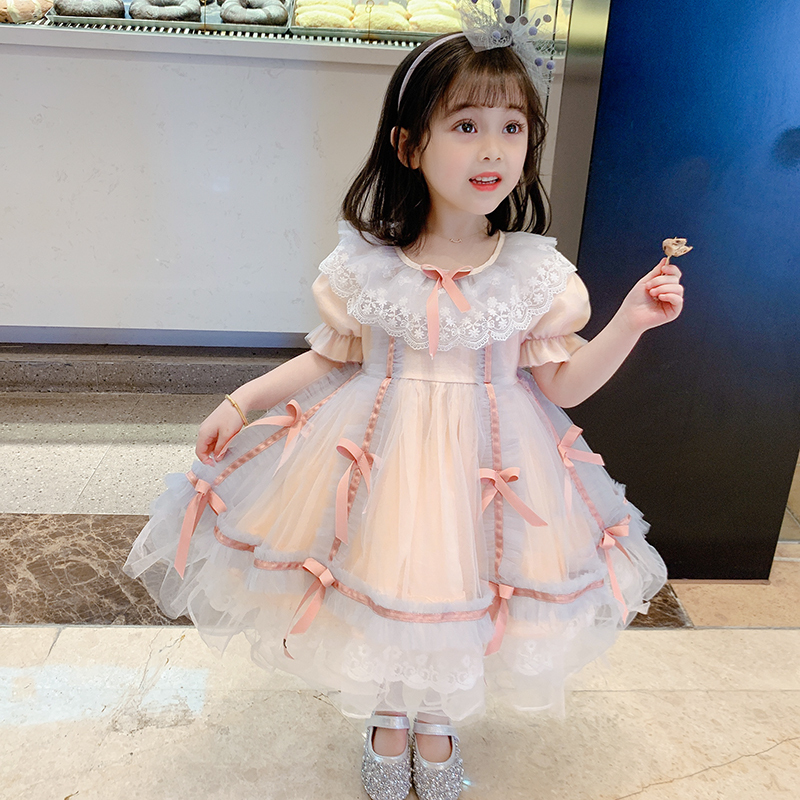 品牌特卖2020童装夏季新款女童洋气韩版网纱裙公主连衣裙儿童演出服