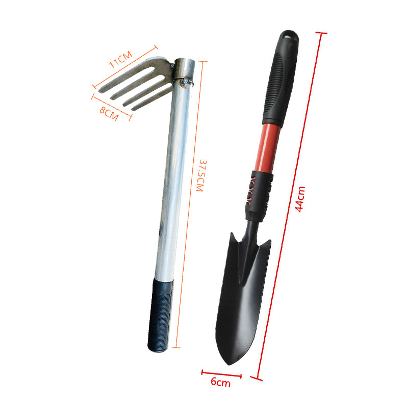 [补贴10%]小锄头两用锄草户外开山除草工具家用全钢园艺锄花园锄头四齿长柄