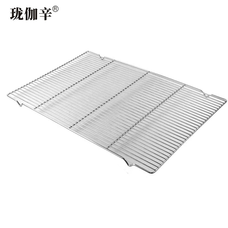珑伽辛 304不锈钢蛋糕晾网 烘焙架 60*40cm单层带脚/个 不锈钢色 60*40cm单层带脚