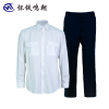 怀铁鸣朝长袖衬衫HT-G077 办公室人员工作服装夏季短袖纯棉劳保工作服套装个性定制 厂家直销 AI智能量体