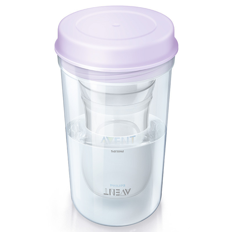 飞利浦 AVENT 暖奶器 新安怡便携式温奶杯暖奶杯热奶杯500ml温奶器 SCF256/00 浅紫不锈钢 pp 硅胶