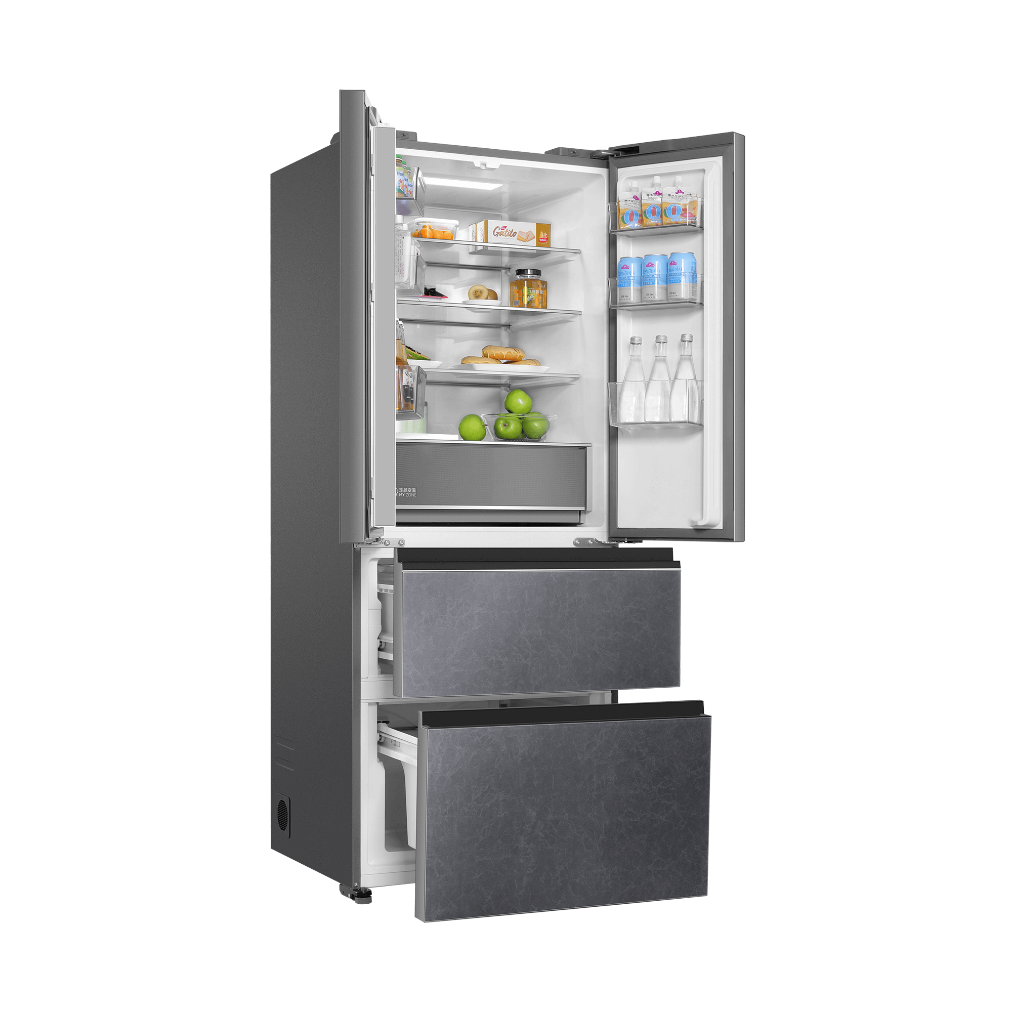 (免运费)海尔(Haier)多门冰箱BCD-410WLHFD4DSGU1零距离嵌入/变频1级彩晶/三挡变温/植萃净味杀菌