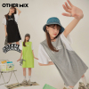 OtherMix拼接字母印花连衣裙女2021年夏季新款小众休闲减龄裙子潮