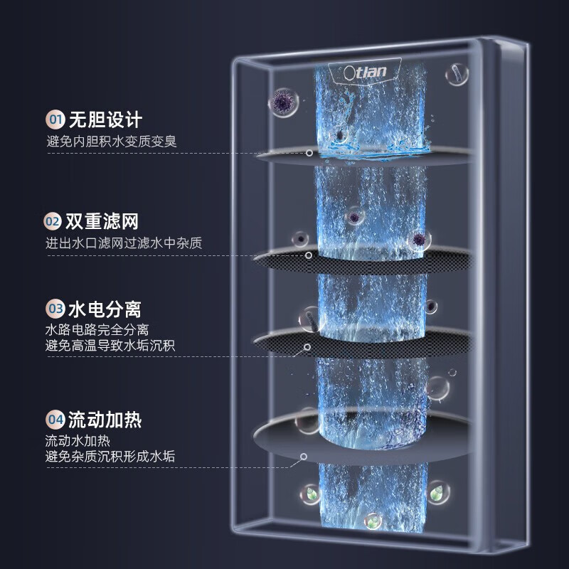 奥特朗(Otlan)F19Q-85(新)即热式电热水器家用小型免储水壁挂式恒温洗澡免费安装 8500W