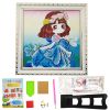 儿童钻石画贴女孩手工diy制作幼儿园女生贴钻点滴画粘贴玩具女童 灬夏涵公主(送画框)