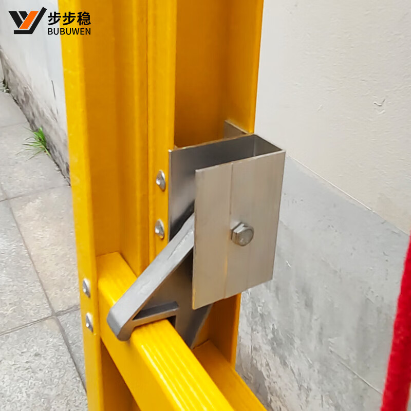 步步稳(BUBUWEN)电力伸缩工程梯玻璃钢绝缘升降梯子加厚单面直梯防触电楼梯 玻璃钢全绝缘伸缩直梯[6米3mm]