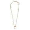 Ferragamo女士时尚 brass 合金珍珠吊坠项链