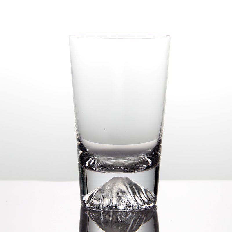 怡斯佳创意玻璃水杯富士山水杯樱花水杯耐热家用水晶玻璃杯两只装